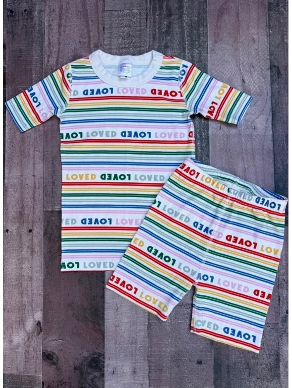 Hanna Andersson Love Pajama Tee & Comfy Shorts 8 Girls